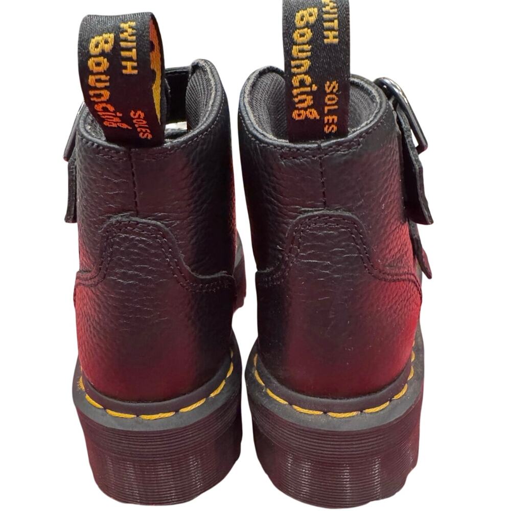 Dr. Martens Devon Heart Buckle Leather Platform Boots Black, Size US 6 - Picture 5 of 11